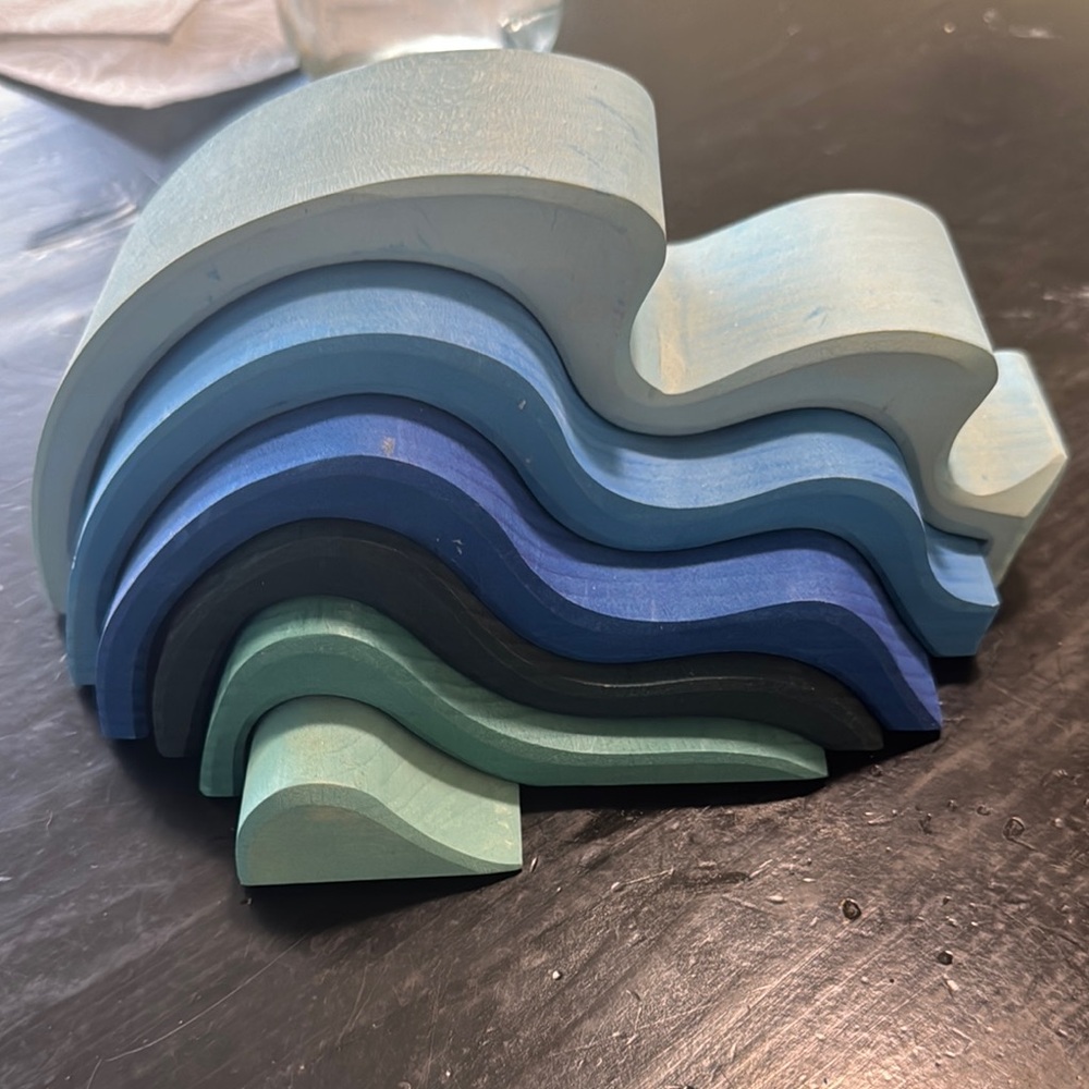 Grimms water waves Wooden Stacking Wave Toy